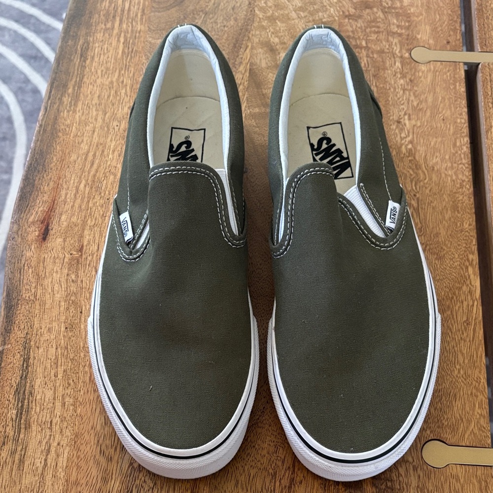 Vans Classic Olive Green Slip-On Shoes